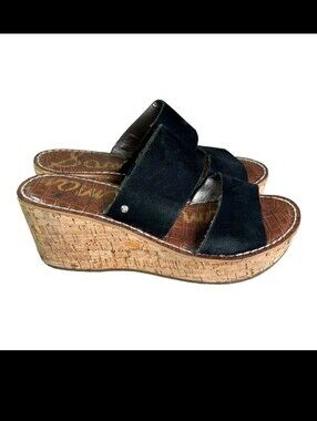 Same Edelman Dali Suede Cork Platform Sandals